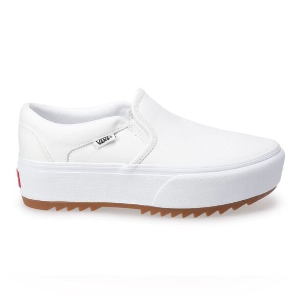 VANS Asher white platform slip on shoes sneakers women’s 9 new - Picture 7 of 7